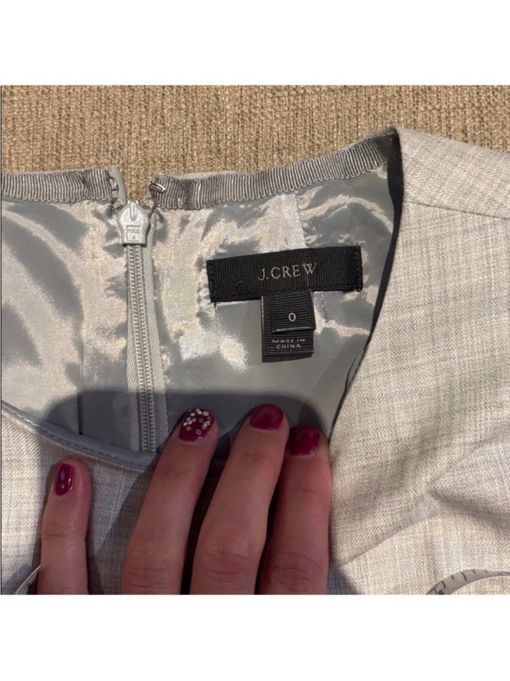 J.crew super 120s 9am dress in grey Gray Pleated Blogger Fav Rare Size 0 NWOT - Picture 5 of 8